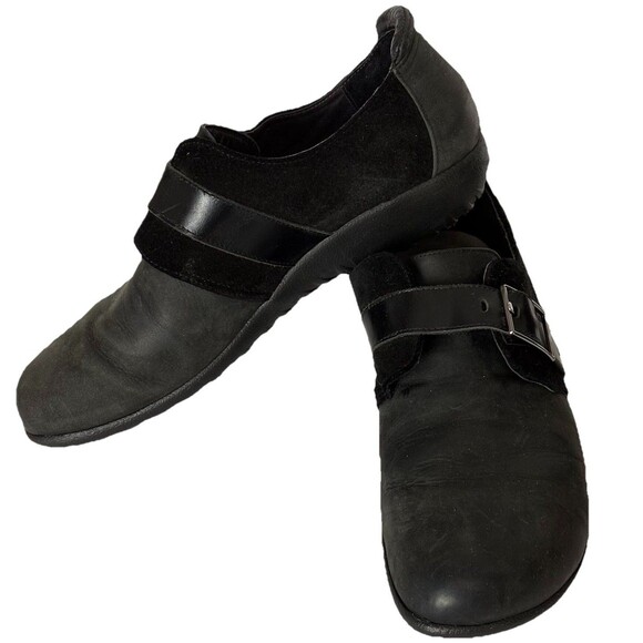 Naot Tane Loafer Shoes Sz 10 Black Leather Comfort Buckle Detail Work Dress Shoe - Picture 2 of 6